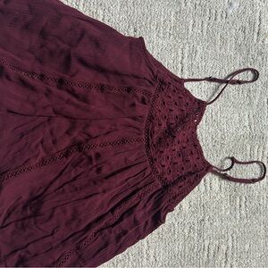 Cape Juby Burgundy Lace Detail Top